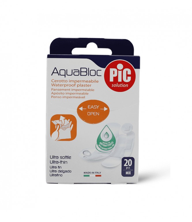 Pic Aquabloc Transparent Waterproof Plaster Assorted 20 Pcs