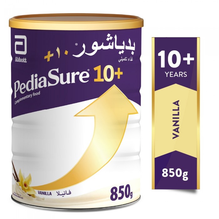 بدياشور +10 حليب أطفال بالفانيلا من عمر 10 سنوات 850 جم