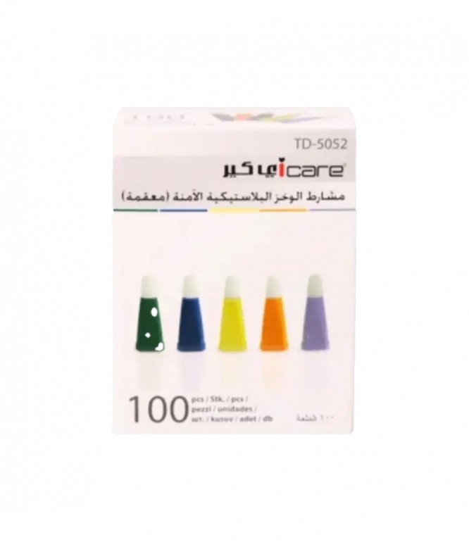 ICare colored lancet needles sterile 100 pieces