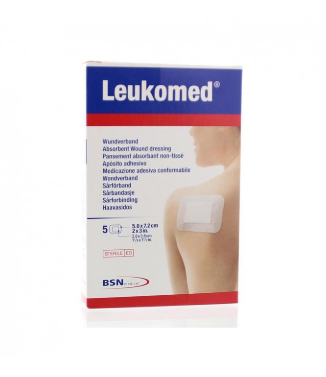 Leukomed Sterile Absorbent Dressing 5 × 7.2 cm 5 Pcs