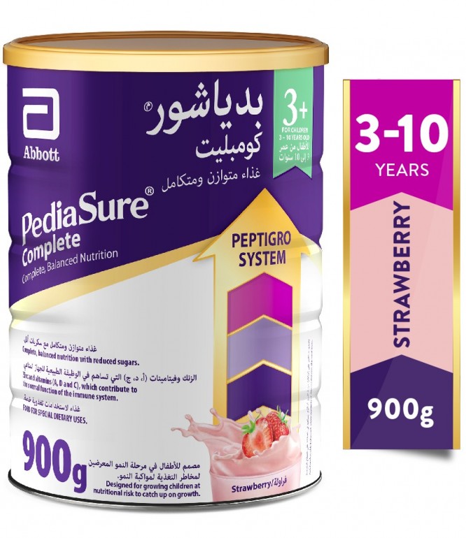 بدياشور +3 حليب أطفال بالفراولة من عمر 3 لـ 10 سنوات 900 جم