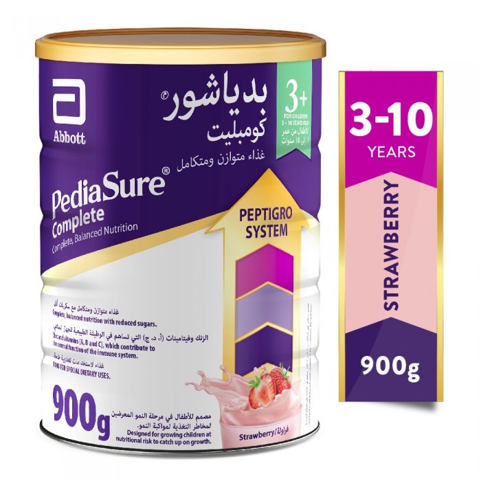 بدياشور +3 حليب أطفال بالفراولة من عمر 3 لـ 10 سنوات 900 جم