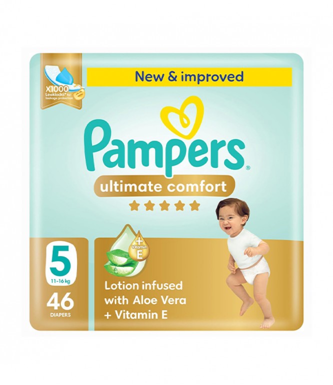 Pampers Ultimate Comfort Diapers Size 5 Jumbo 46 Pcs