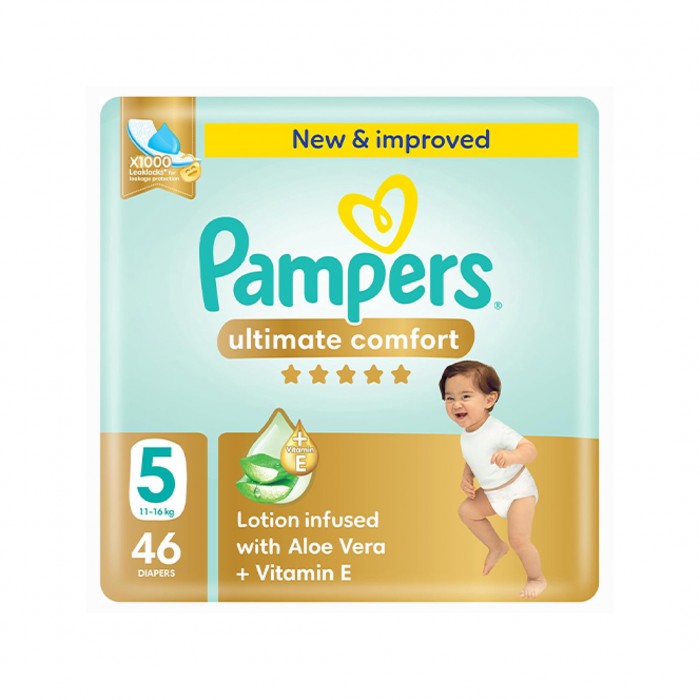 Pampers Ultimate Comfort Diapers Size 5 Jumbo 46 Pcs