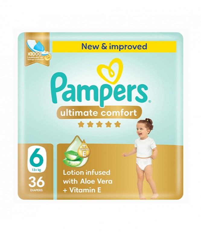 Pampers Ultimate Comfort Diapers Size 6 Jumbo 36 Pcs