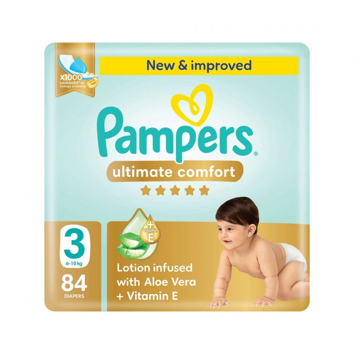 Pampers Ultimate Comfort Diapers Size 3 Jumbo 84 Pcs