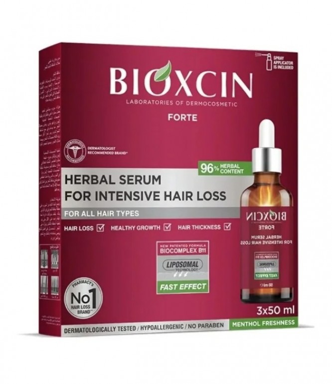 Bioxcin Forte Herbal Serum Hair Loss 3x50 ML - 3 Pieces