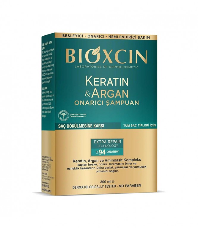 Bioxcin Keratin and Argan Repair Shampoo For Damaged Hair 300 ML