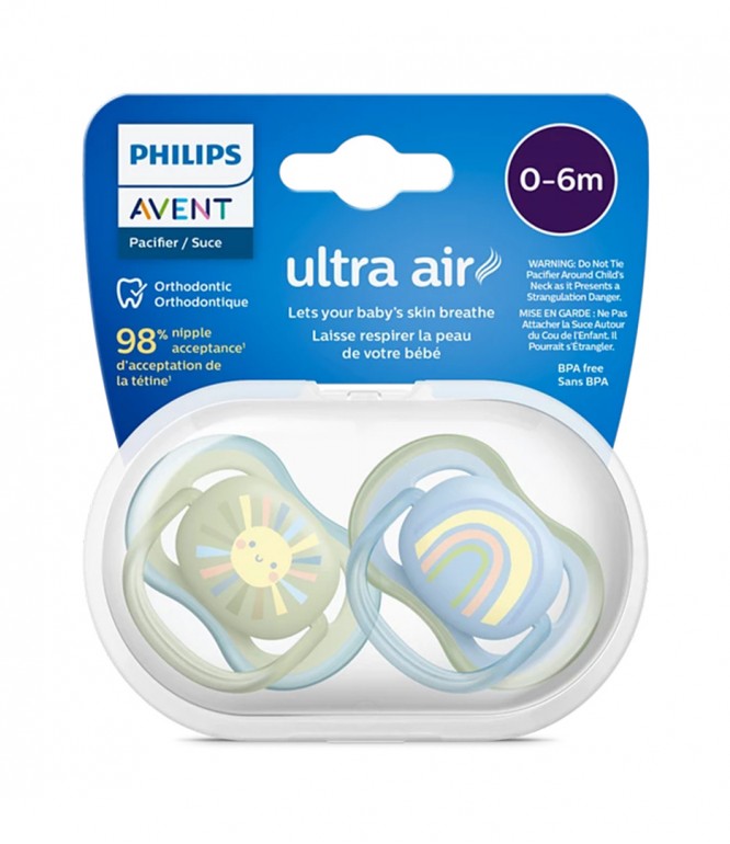Philips Avent Ultra Air Pacifier 0-6M Boy 2 pieces SCF085/58