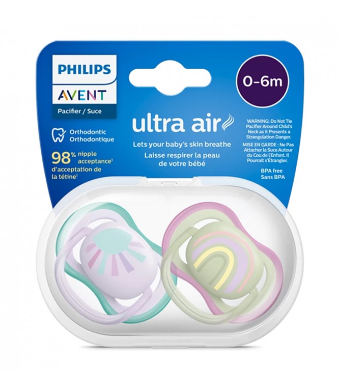 Philips Avent Ultra Air Pacifier 0-6M girl 2 pieces SCF085/59