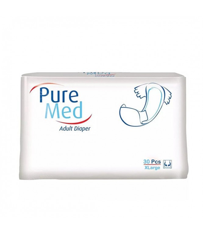 Pure Med Adult Diapers XLarge Size 30 Pcs