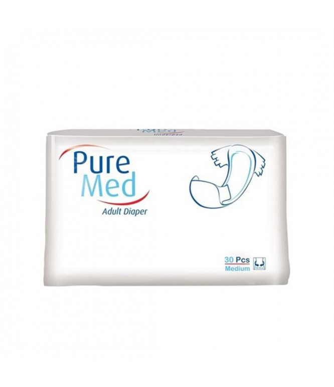 Pure Med Adult Diapers Medium Size 30 Pcs