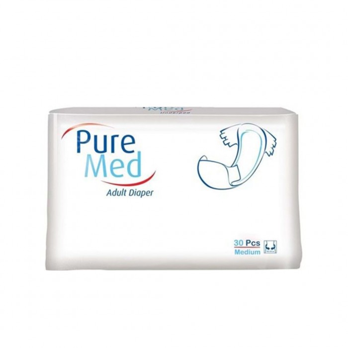 Pure Med Adult Diapers Medium Size 30 Pcs