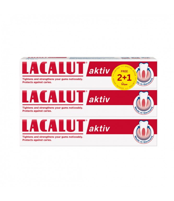 Lacalut Aktiv Toothpaste 75ml (2+1 Promo Pack)