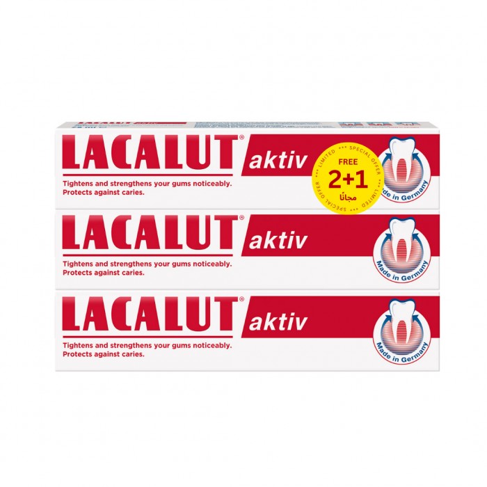 Lacalut Aktiv Toothpaste 75ml (2+1 Promo Pack)