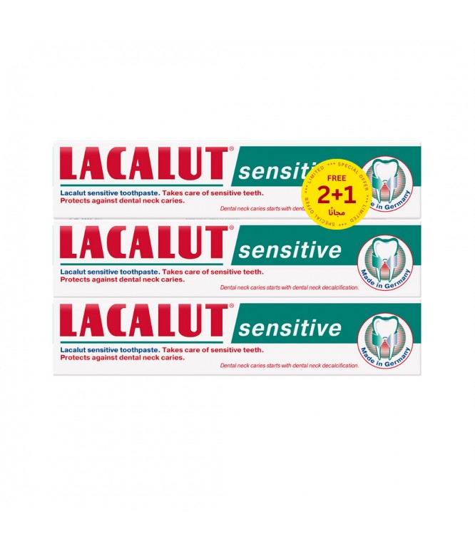 Lacalut Sensitive Toothpaste 75ml (2+1 Promo Pack)