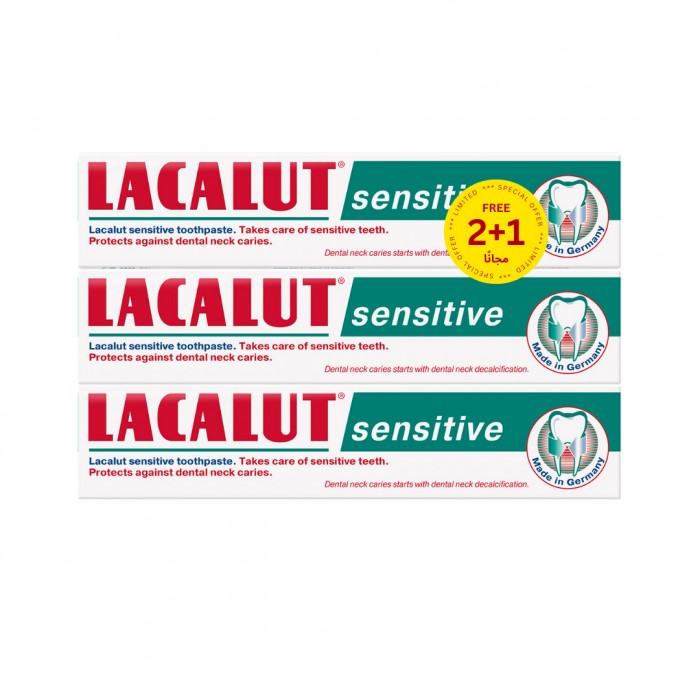 Lacalut Sensitive Toothpaste 75ml (2+1 Promo Pack)