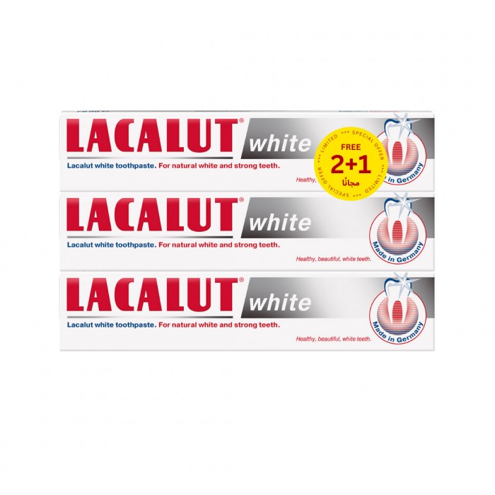 Lacalut White Toothpaste 75ml (2+1 Promo Pack)