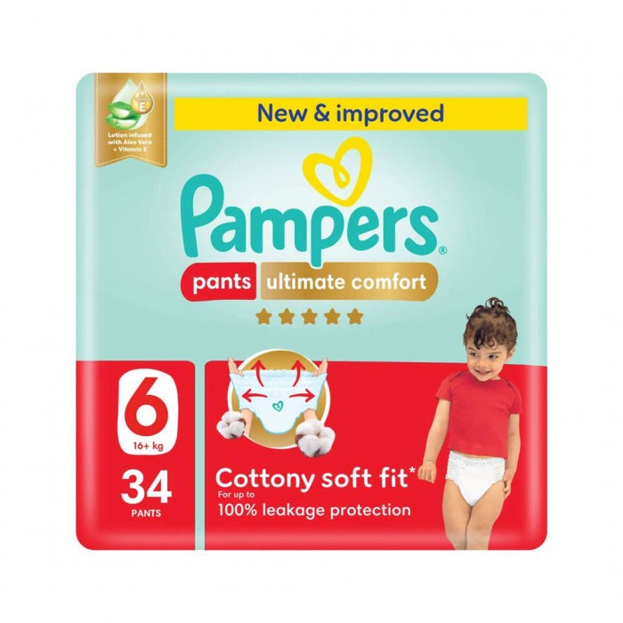 Pampers Ultimate Comfort Pants Size 6 Jumbo 34 Pcs