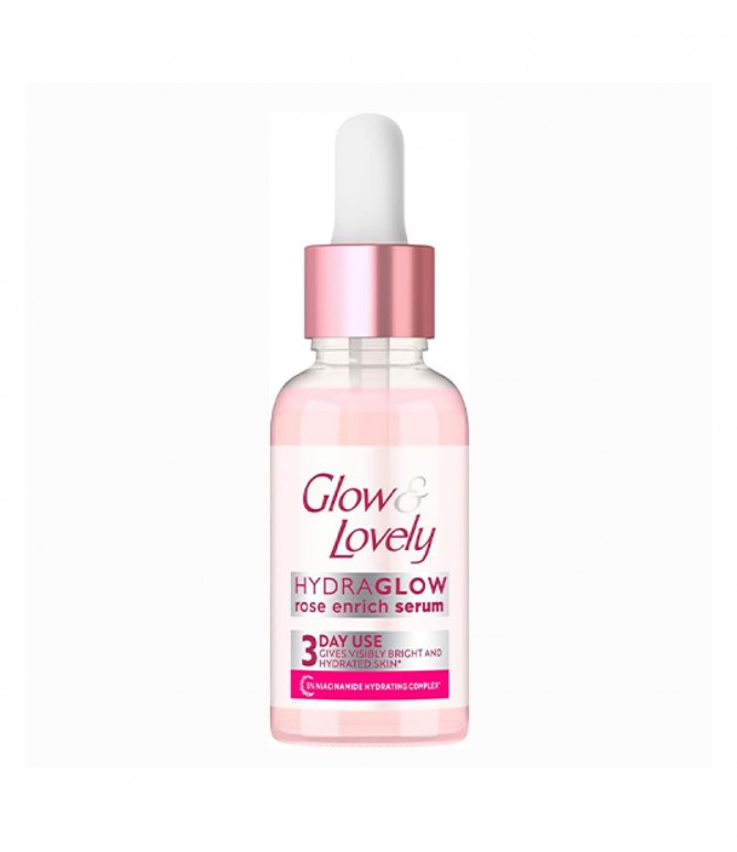 Glow And Lovely Hydraglow Serum Rose 5% Niacinamide 30 Gm
