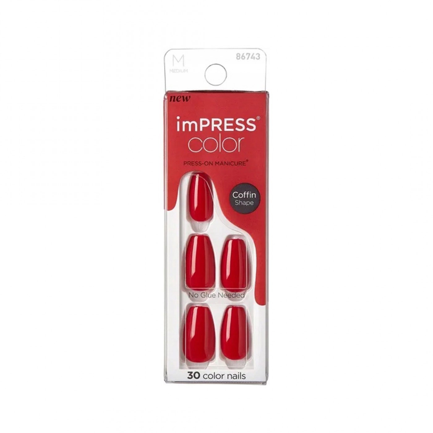 Kiss Impress Press On Nails Medium Coffin Mc510c 30 Pieces 