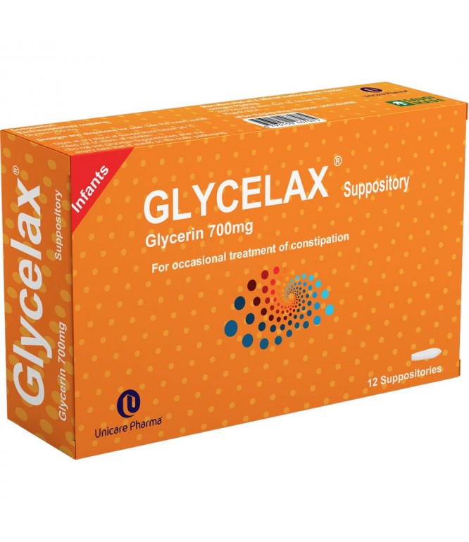 Glycelax Suppository 700 Mg 12 Suppositories