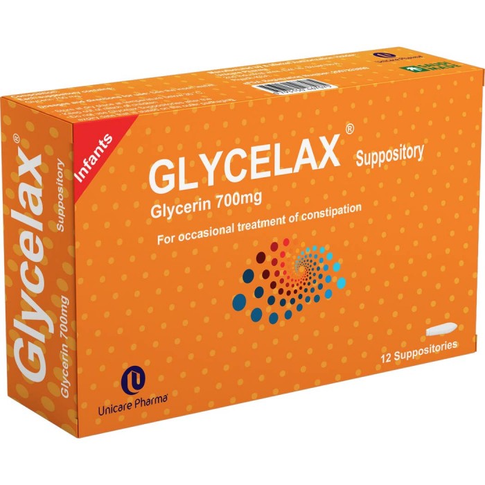 Glycelax Suppository 700 Mg 12 Suppositories