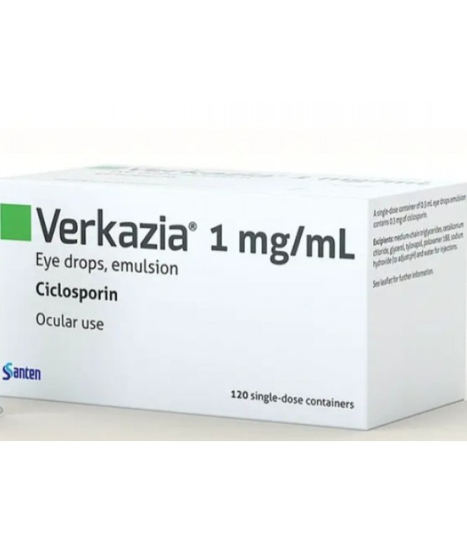 VERKAZIA 0.1% 1MG EYE DROPS 120'S