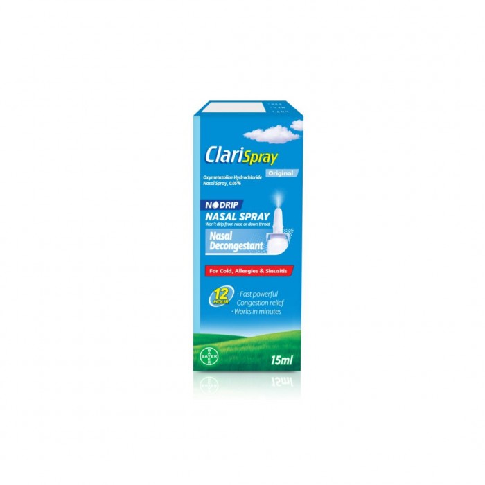 Clarispray Original Nasal Decongestant Spray 15ML