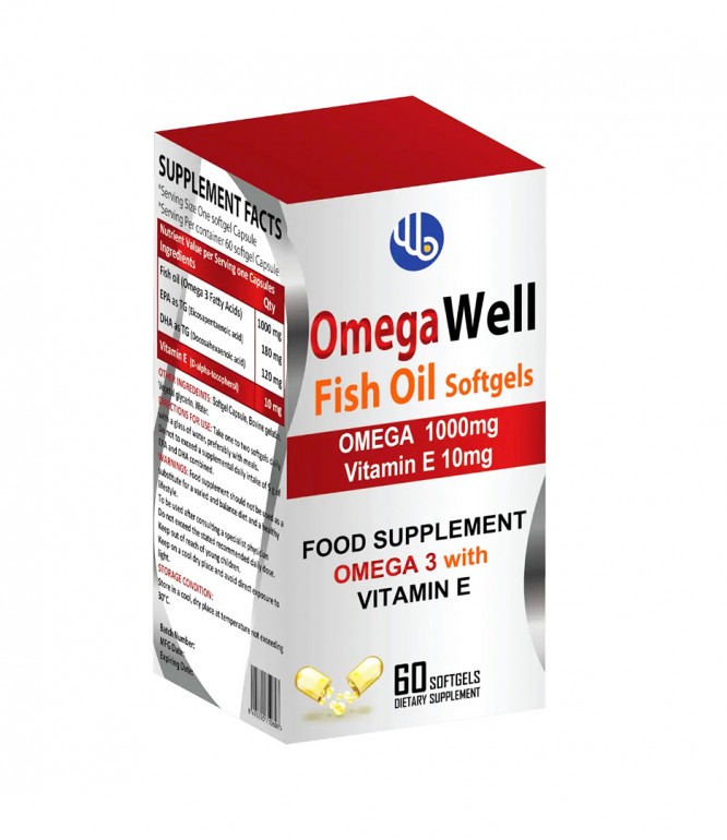 Omega Well Omega-3 Capsules for Heart  Brain Health 60 Capsules