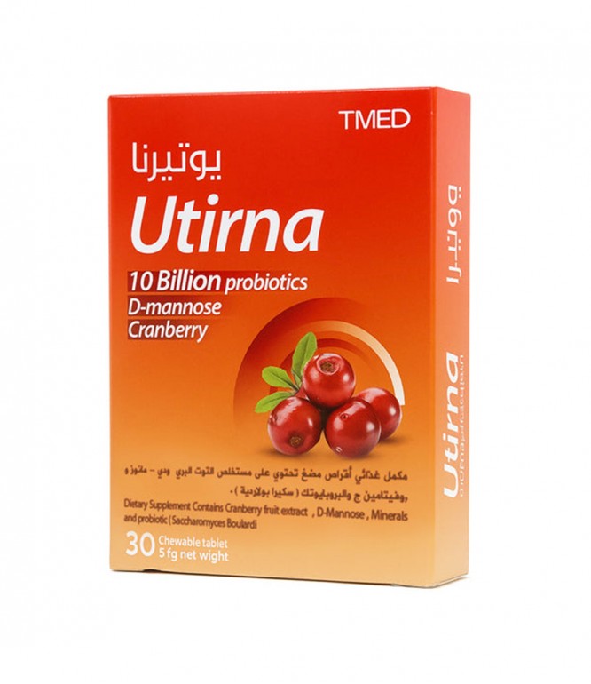 Utirna Chewable Tablets for Urinary Tract Health 30 Tablets