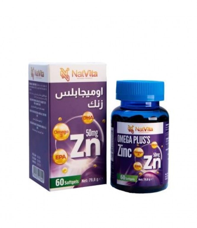 NATVITA OMEGA PLUS ZINC CAP 60'S