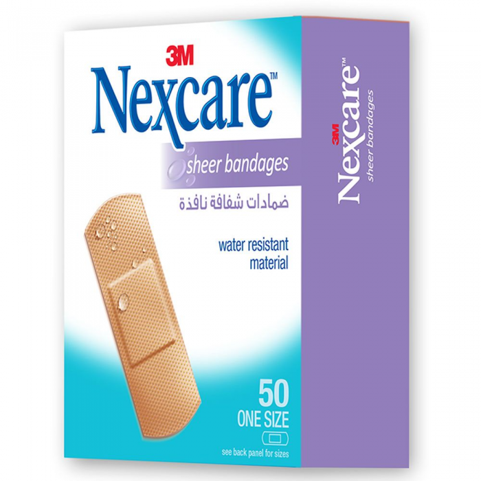 Nexcare 3M Sheer Bandage Water Resistant One Size 50 Pcs