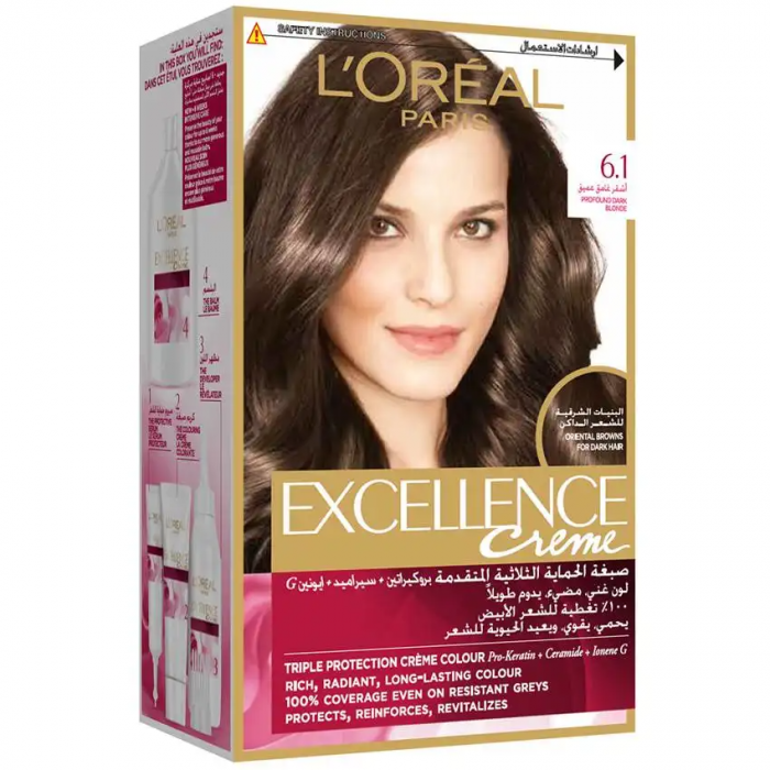 L'Oreal Paris Excellence crème  6.1 Dark ASH Blonde Hair Color