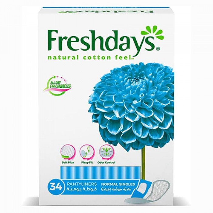 Freshdays Daily Comfort Natural Cotton Feel Pantyliners 34 Pieces