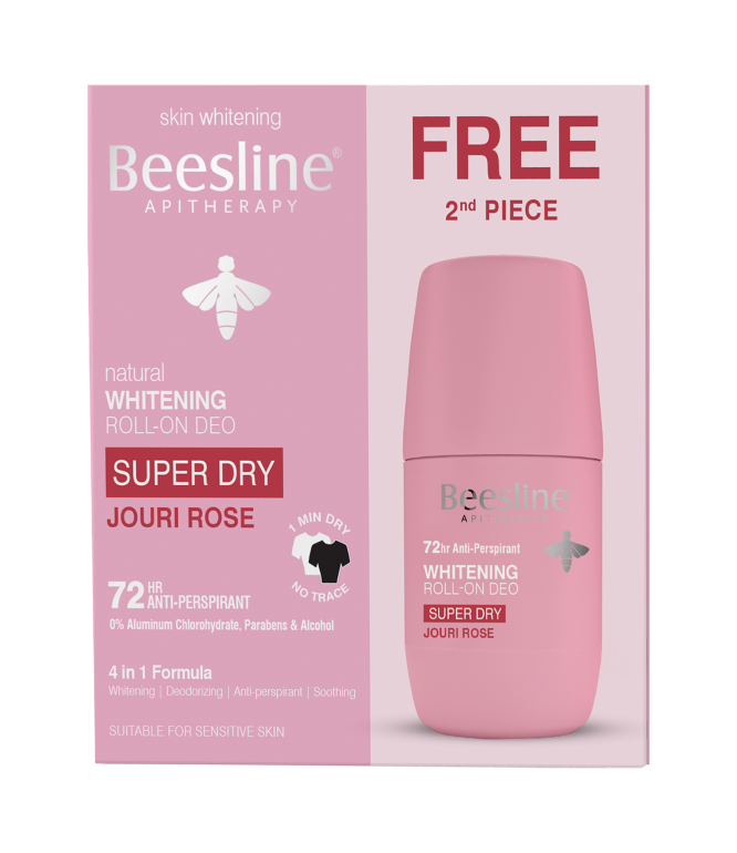 beesline whitening roll on jouri rose super dry 50ML 1+1 Free