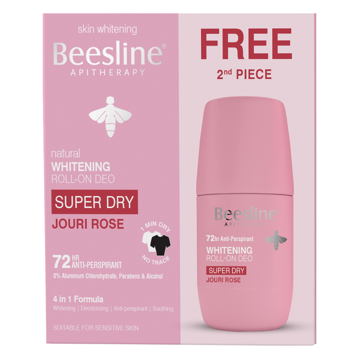 beesline whitening roll on jouri rose super dry 50ML 1+1 Free