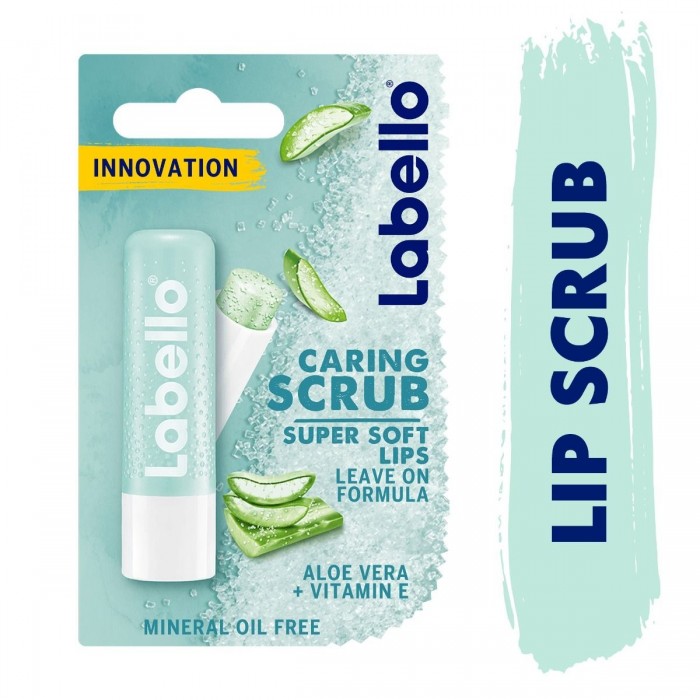 Labello, Lip Balm, Caring Scrub, With Aloe Vera - 4.8 Gm
