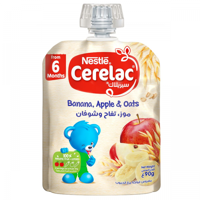 Cerelac Puree Banana, Apple & Oats 90 gm