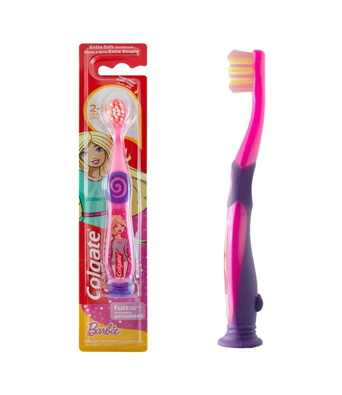 Colgate Kids Toothbrush 2-5 Years Extra Soft Assorted Colours (Barbie - Spiderman), 1Piece