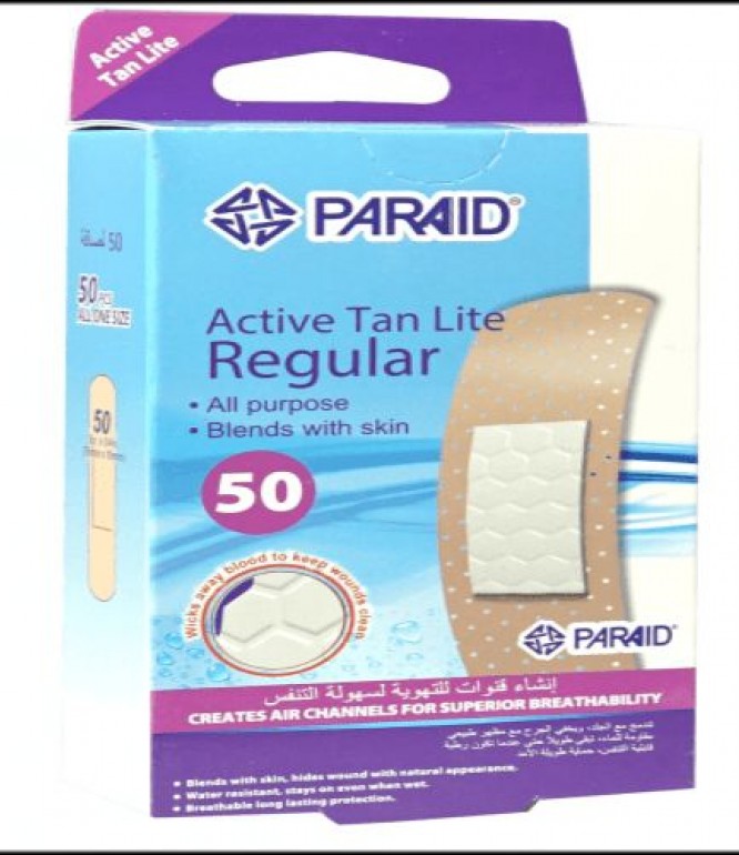 Paraid ParaBand Active Tan-lite Regular Plasters 50Pieces