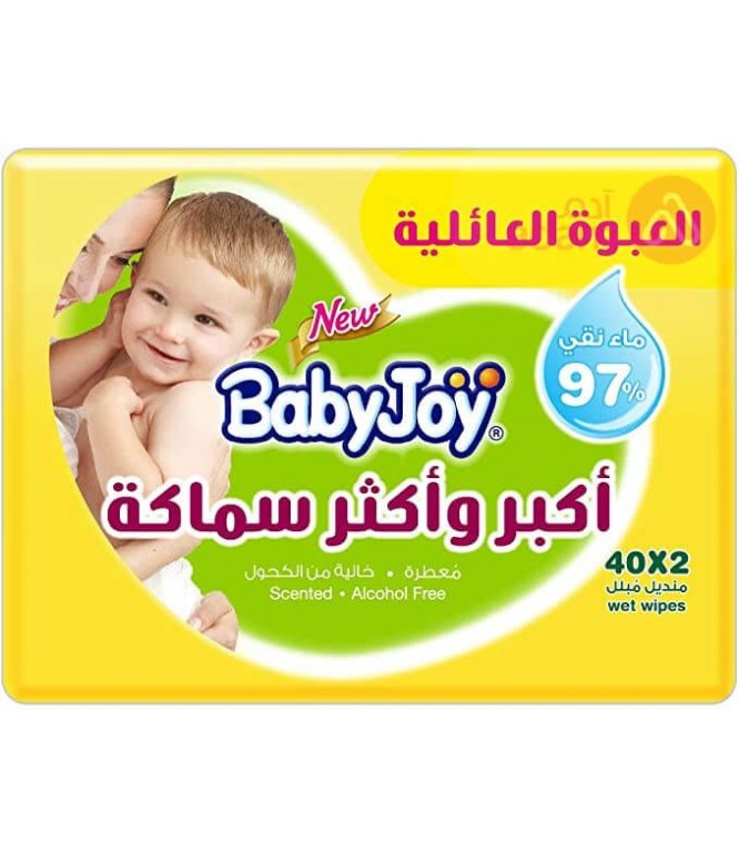 بيبي جوي مناديل اطفال سميكة ومعطره  2*40حبه