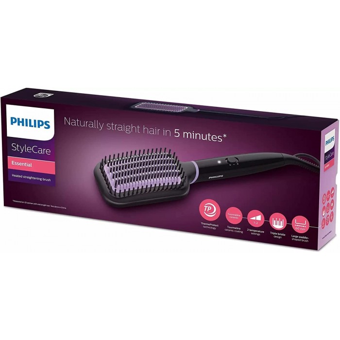 Philips Bhh880/03 Stylecare Heated Straightening Brush 1 Piece – Healthy Styling in 5 Minutes