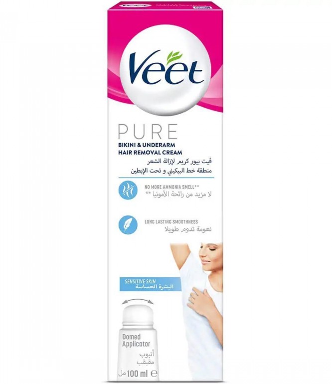 Veet Pure Bikini & Underarm Hair Removal Cream Sensitive 100ml

