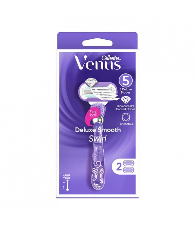 Gillette Venus Deluxe Smooth Swirl 1Razor Two Blades 1Pieces