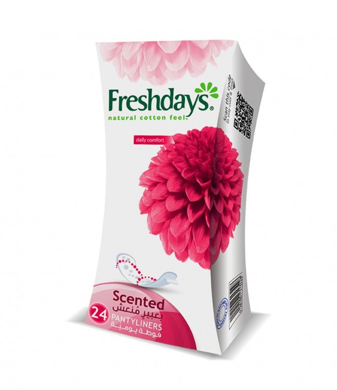 Freshdays Daily Liners Long Natural Cotton Feel - 24 Pads