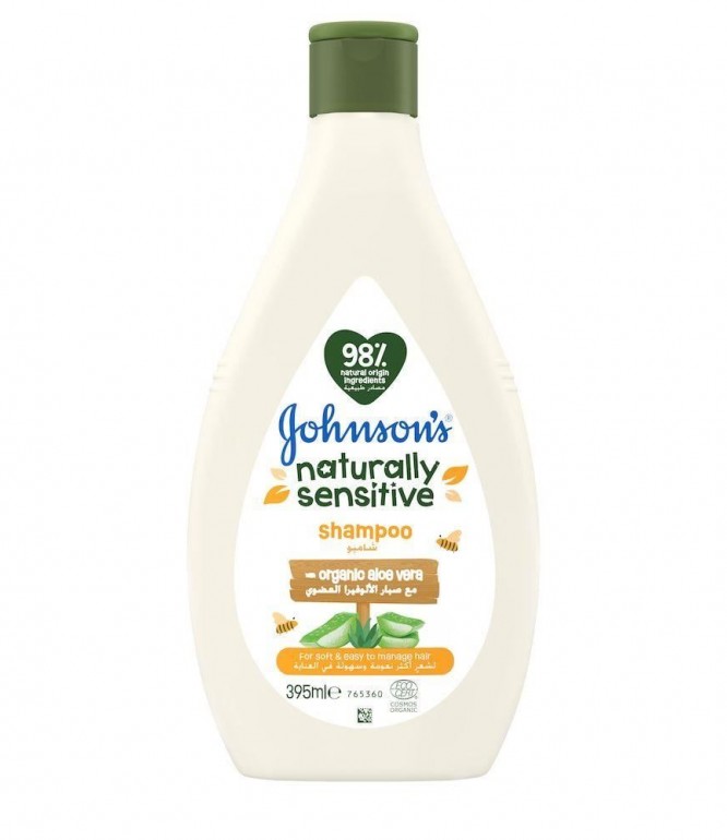 Johnson's Naturally Sensitive Shampoo Organic Aloe Vera 395ml

