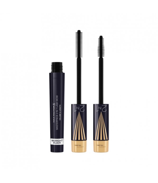 Max Factor Mascara Masterpiece 2 In 1 Lash Wow - Midnight Black 1Pieces
