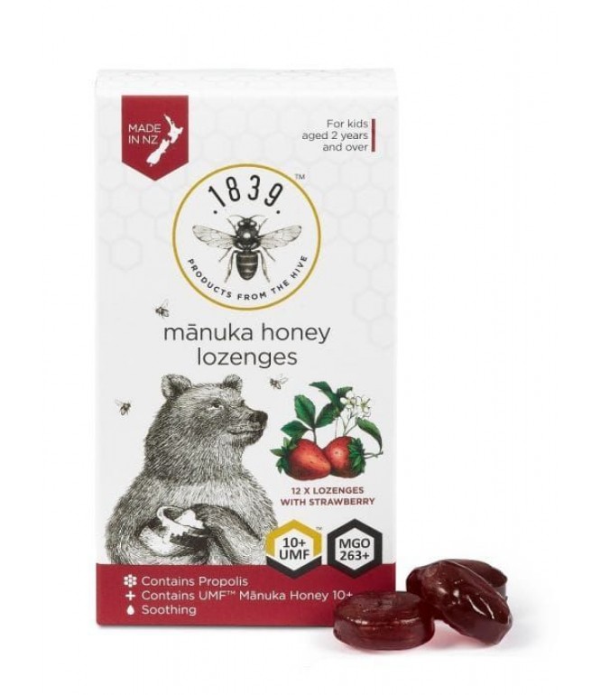 1839 Manuka Honey Lozeng Strawberry 12Pieces