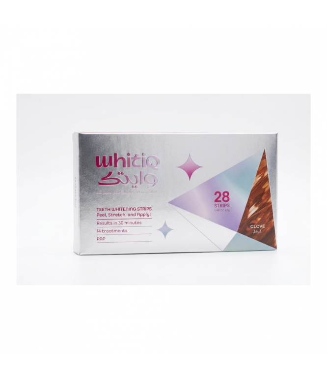 Whitiq PAP Dry Adhesion Teeth Whitening Strips Clove Peroxide Free 28 Pieces